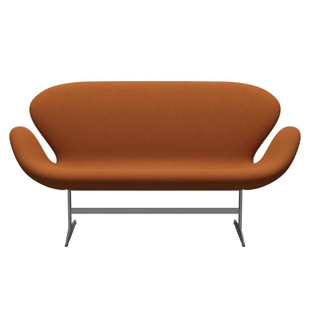 [product_category]-Fritz Hansen Swan Sofa 2 Seater, Silver Grey/Steelcut Trio Burnt Orange-Fritz Hansen-3321-STR576-SGBASE-FRI-1