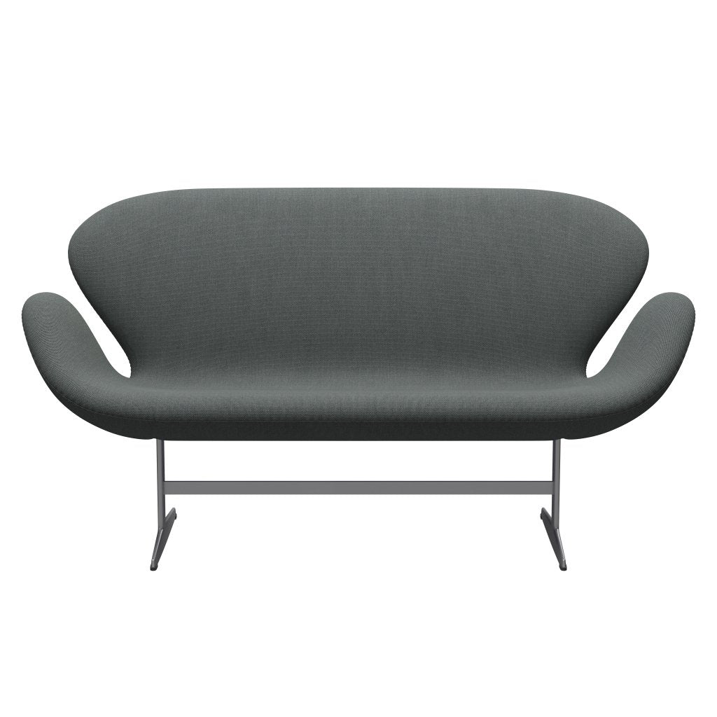 [product_category]-Fritz Hansen Swan Sofa 2 Seater, Silver Grey/Steelcut Trio Coal-Fritz Hansen-3321-STR153-SGBASE-FRI-1