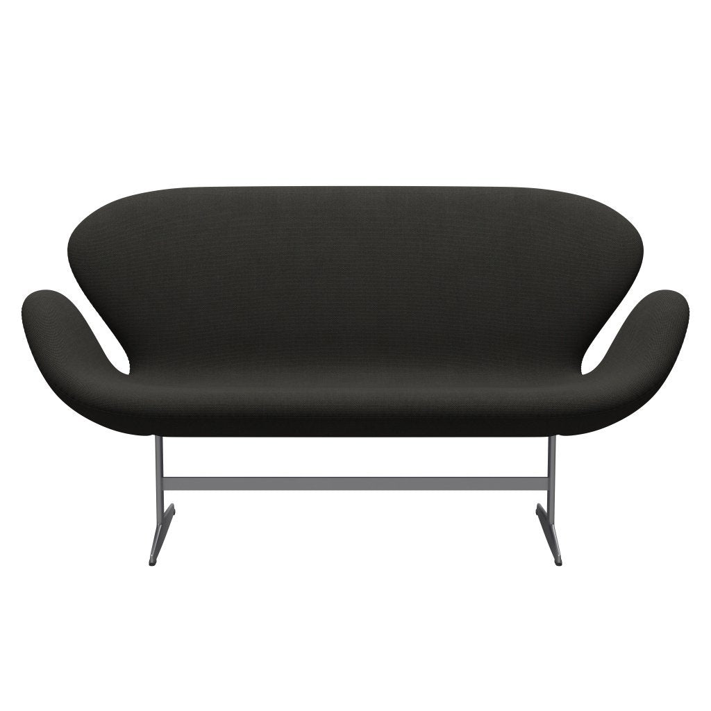 [product_category]-Fritz Hansen Swan Sofa 2 Seater, Silver Grey/Steelcut Trio Dark Brown-Fritz Hansen-3321-STR383-SGBASE-FRI-1
