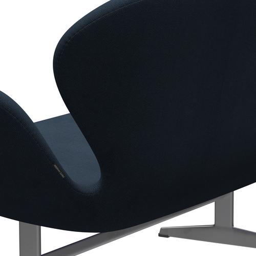 [product_category]-Fritz Hansen Swan Sofa 2 Seater, Silver Grey/Steelcut Trio Dark Dust Blue-Fritz Hansen-3321-STR796-SGBASE-FRI-5