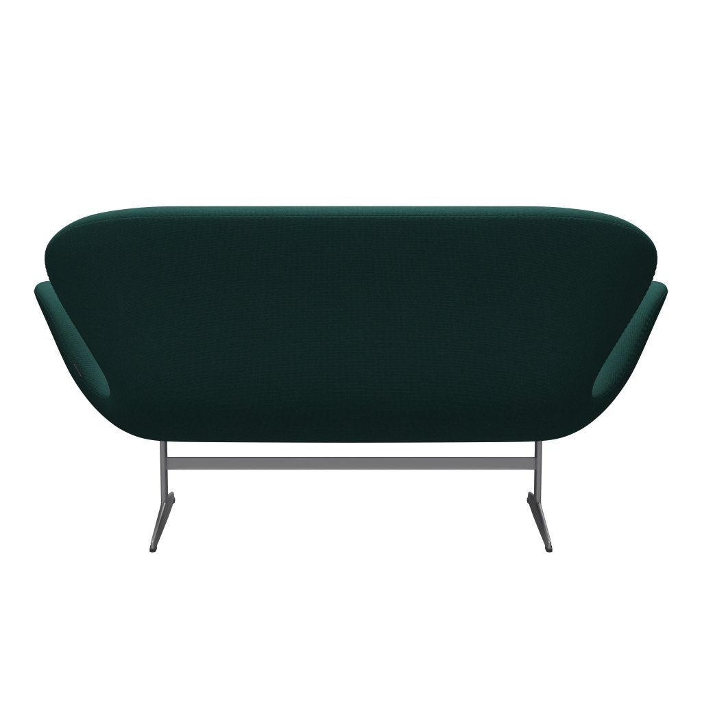 [product_category]-Fritz Hansen Swan Sofa 2 Seater, Silver Grey/Steelcut Trio Dark Green-Fritz Hansen-3321-STR976-SGBASE-FRI-4