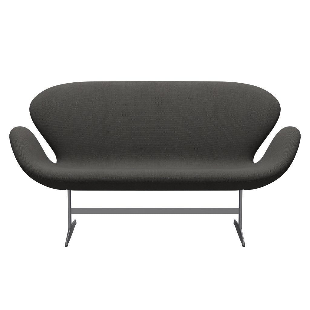 [product_category]-Fritz Hansen Swan Sofa 2 Seater, Silver Grey/Steelcut Trio Dark Grey-Fritz Hansen-3321-STR176-SGBASE-FRI-1
