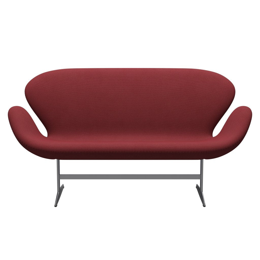 [product_category]-Fritz Hansen Swan Sofa 2 Seater, Silver Grey/Steelcut Trio Dark Red-Fritz Hansen-3321-STR686-SGBASE-FRI-1