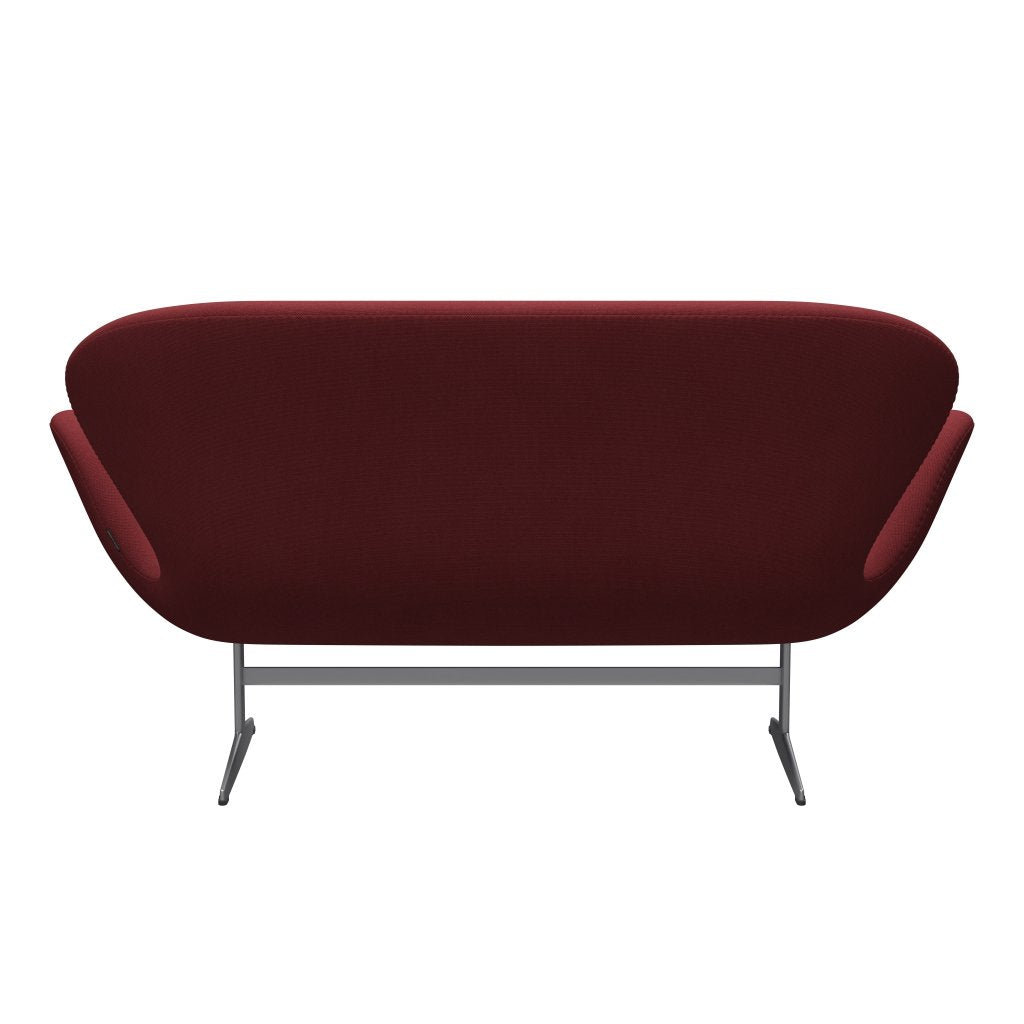 [product_category]-Fritz Hansen Swan Sofa 2 Seater, Silver Grey/Steelcut Trio Dark Red-Fritz Hansen-3321-STR686-SGBASE-FRI-4
