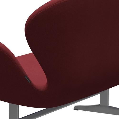 [product_category]-Fritz Hansen Swan Sofa 2 Seater, Silver Grey/Steelcut Trio Dark Red-Fritz Hansen-3321-STR686-SGBASE-FRI-5