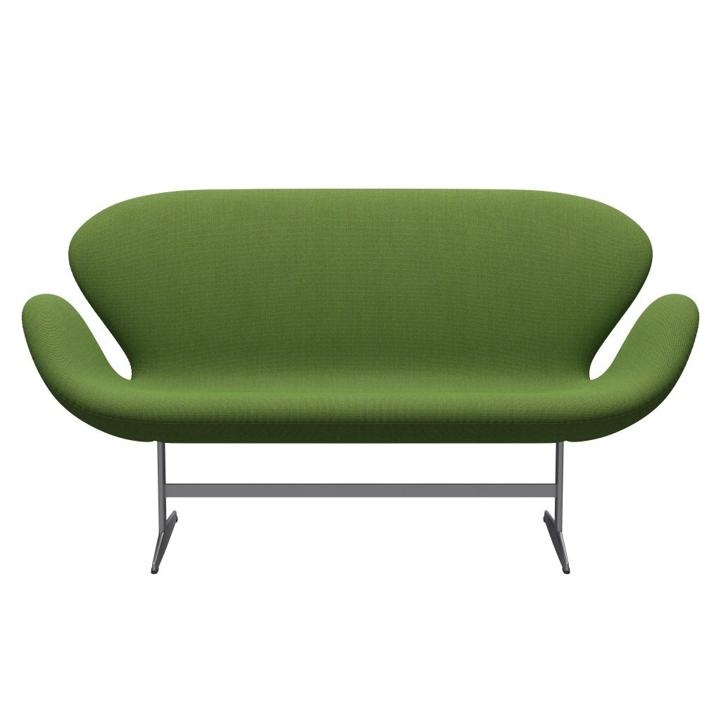 [product_category]-Fritz Hansen Swan Sofa 2 Seater, Silver Grey/Steelcut Trio Grass Green-Fritz Hansen-3321-STR953-SGBASE-FRI-1