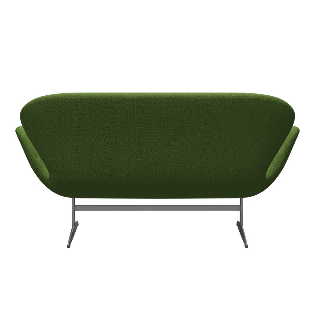 [product_category]-Fritz Hansen Swan Sofa 2 Seater, Silver Grey/Steelcut Trio Grass Green-Fritz Hansen-3321-STR953-SGBASE-FRI-4