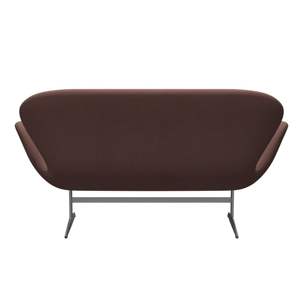 [product_category]-Fritz Hansen Swan Sofa 2 Seater, Silver Grey/Steelcut Trio Light Brown & Red/Green-Fritz Hansen-3321-STR645-SGBASE-FRI-4