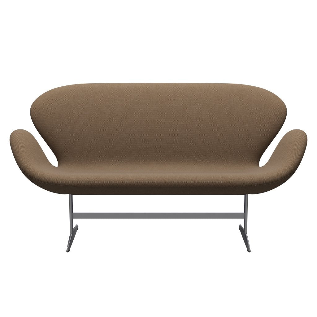 [product_category]-Fritz Hansen Swan Sofa 2 Seater, Silver Grey/Steelcut Trio Military Green-Fritz Hansen-3321-STR476-SGBASE-FRI-1
