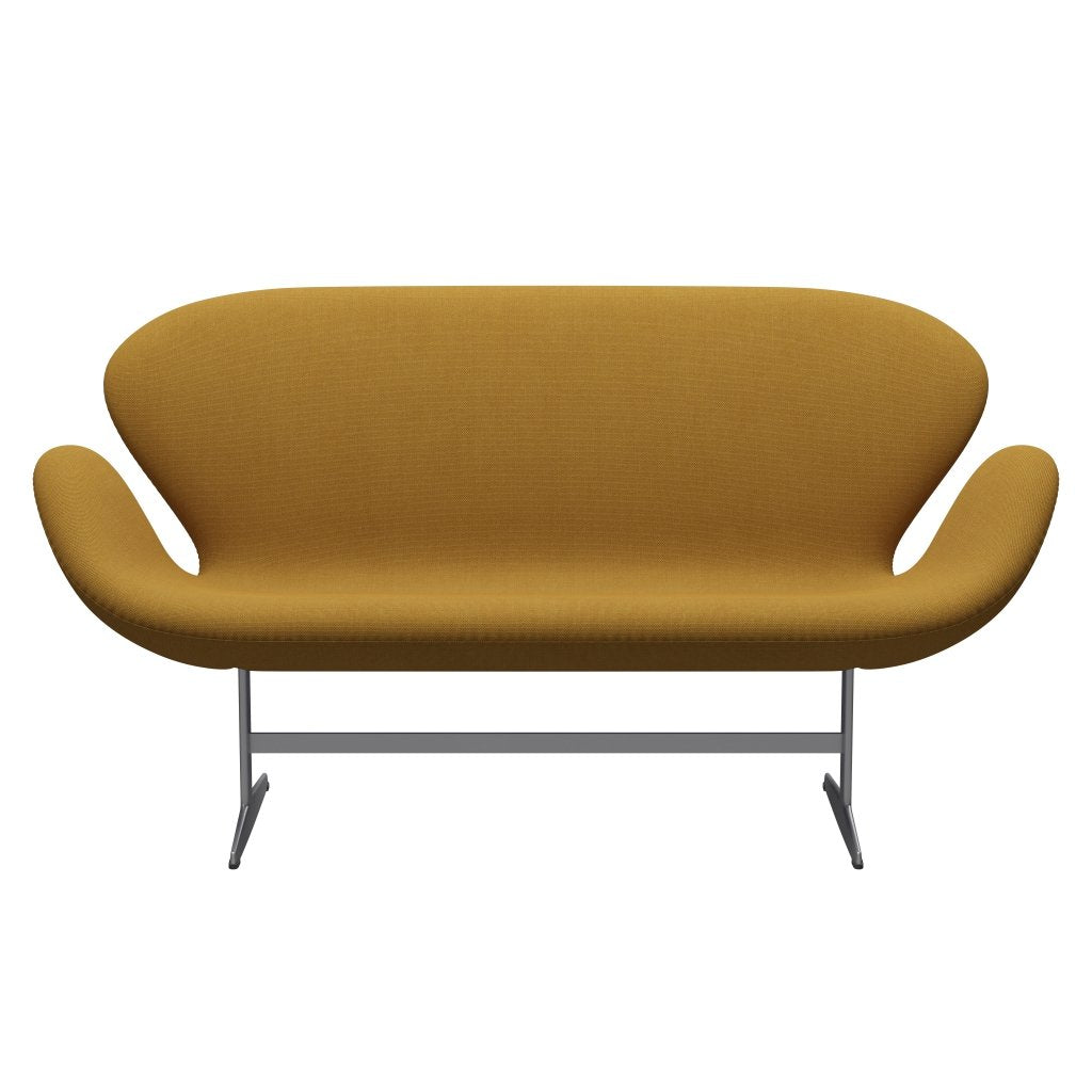 [product_category]-Fritz Hansen Swan Sofa 2 Seater, Silver Grey/Steelcut Trio Mustard Dark-Fritz Hansen-3321-STR466-SGBASE-FRI-1