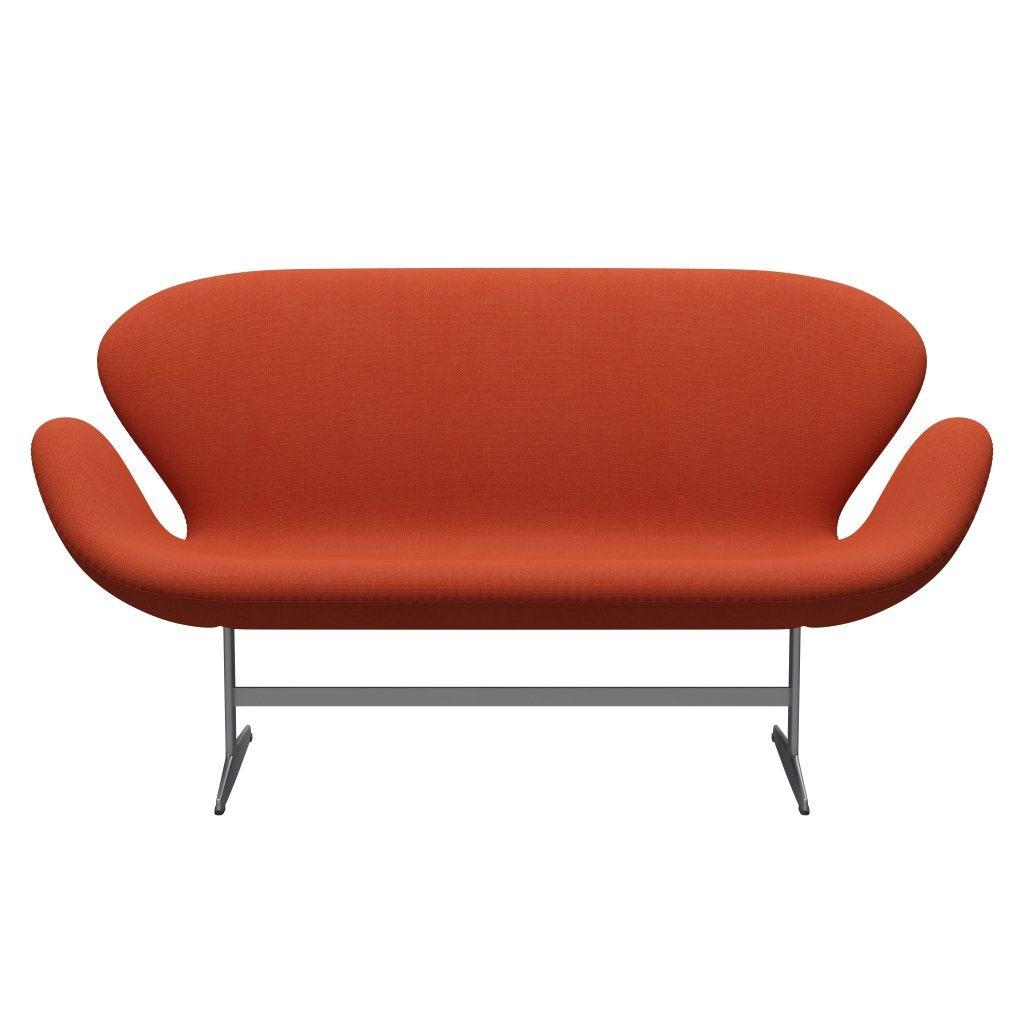 [product_category]-Fritz Hansen Swan Sofa 2 Seater, Silver Grey/Steelcut Trio Orange-Fritz Hansen-3321-STR533-SGBASE-FRI-1