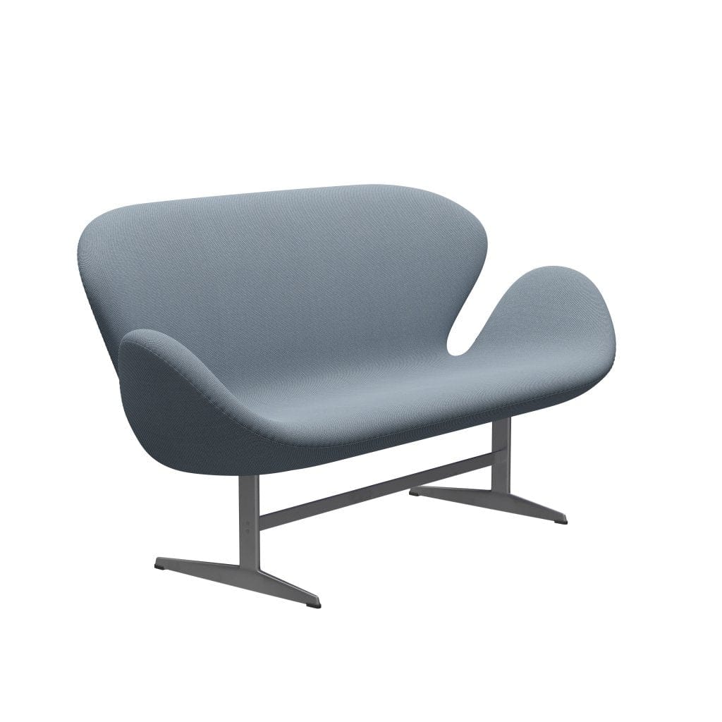 [product_category]-Fritz Hansen Swan Sofa 2 Seater, Silver Grey/Steelcut Trio Pastel Blue-Fritz Hansen-3321-STR713-SGBASE-FRI-2