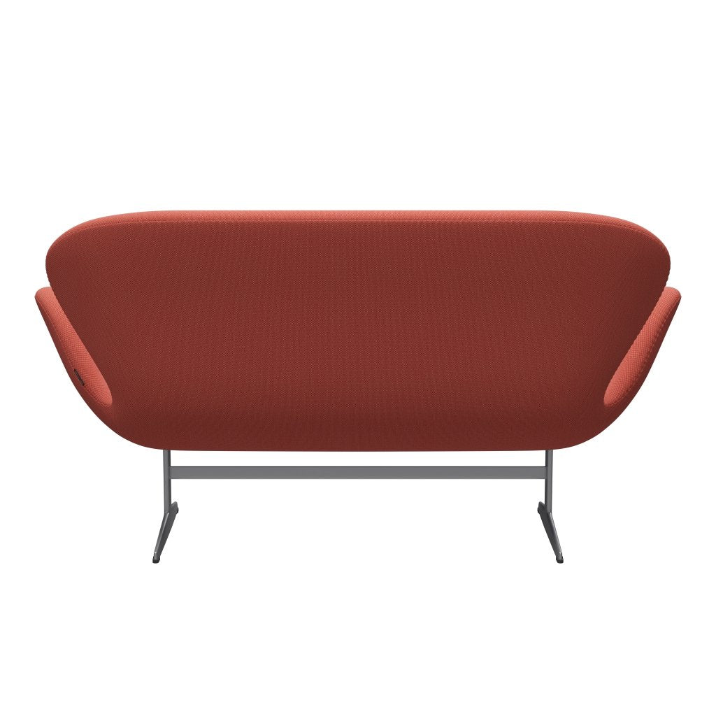 [product_category]-Fritz Hansen Swan Sofa 2 Seater, Silver Grey/Steelcut Trio Pink/Orange-Fritz Hansen-3321-STR526-SGBASE-FRI-4