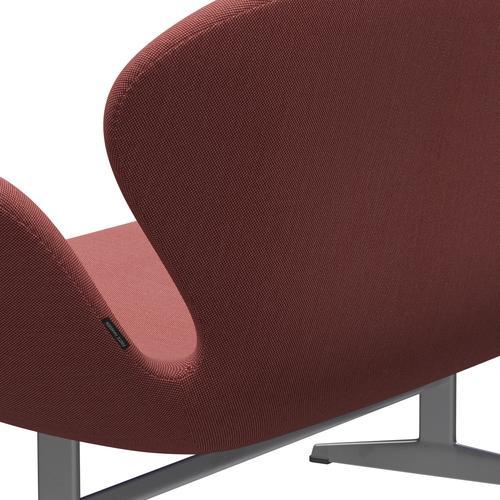 [product_category]-Fritz Hansen Swan Sofa 2 Seater, Silver Grey/Steelcut Trio Pink/Red/Black-Fritz Hansen-3321-STR636-SGBASE-FRI-5