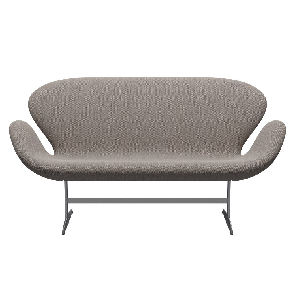 [product_category]-Fritz Hansen Swan Sofa 2 Seater, Silver Grey/Steelcut Trio Pink/White/Black-Fritz Hansen-3321-STR616-SGBASE-FRI-1