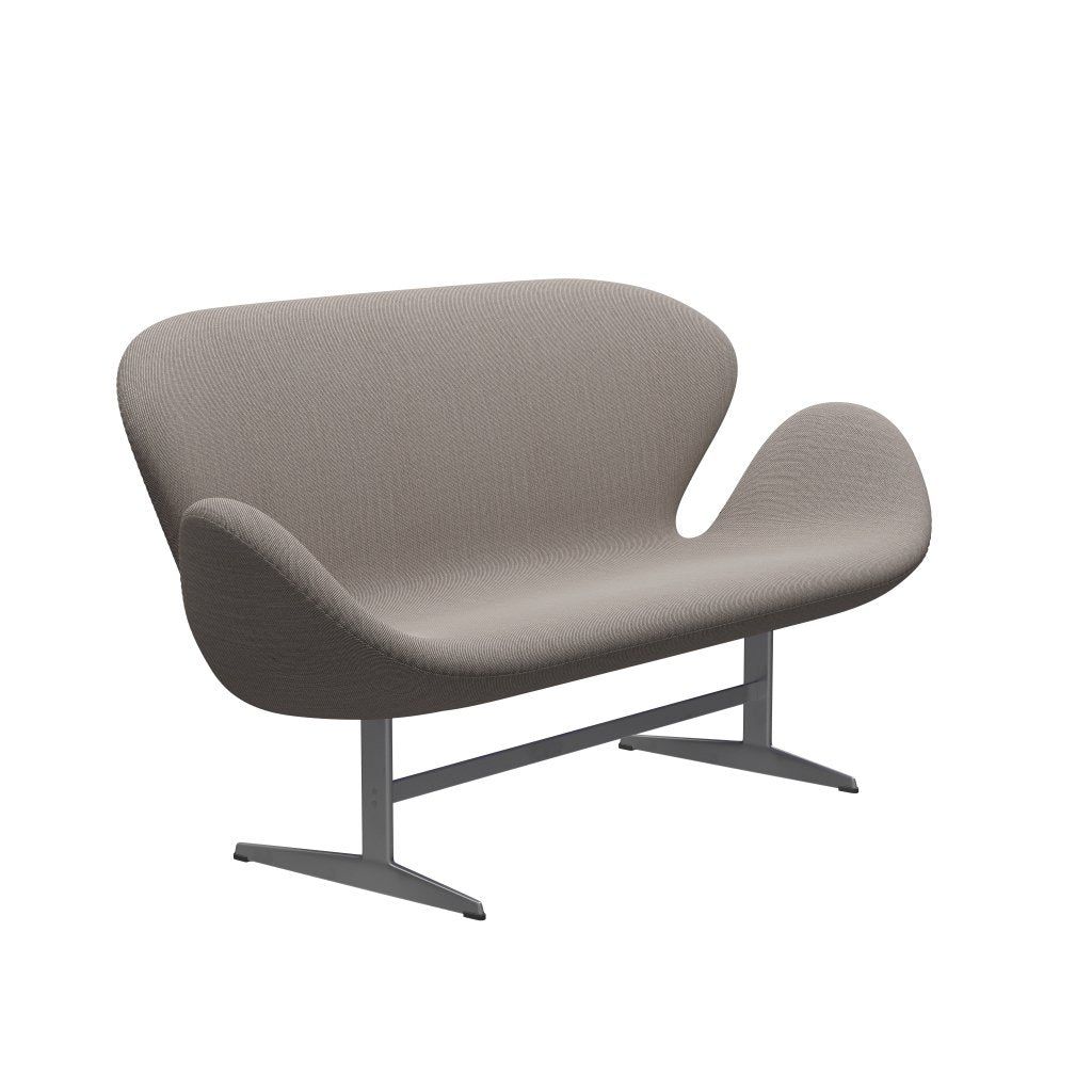 [product_category]-Fritz Hansen Swan Sofa 2 Seater, Silver Grey/Steelcut Trio Pink/White/Black-Fritz Hansen-3321-STR616-SGBASE-FRI-2