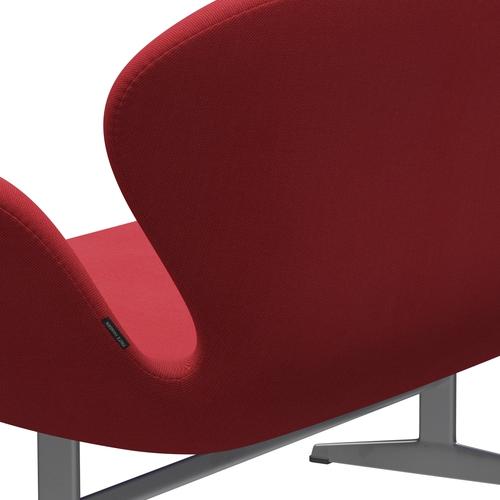 [product_category]-Fritz Hansen Swan Sofa 2 Seater, Silver Grey/Steelcut Trio Red-Fritz Hansen-3321-STR553-SGBASE-FRI-5