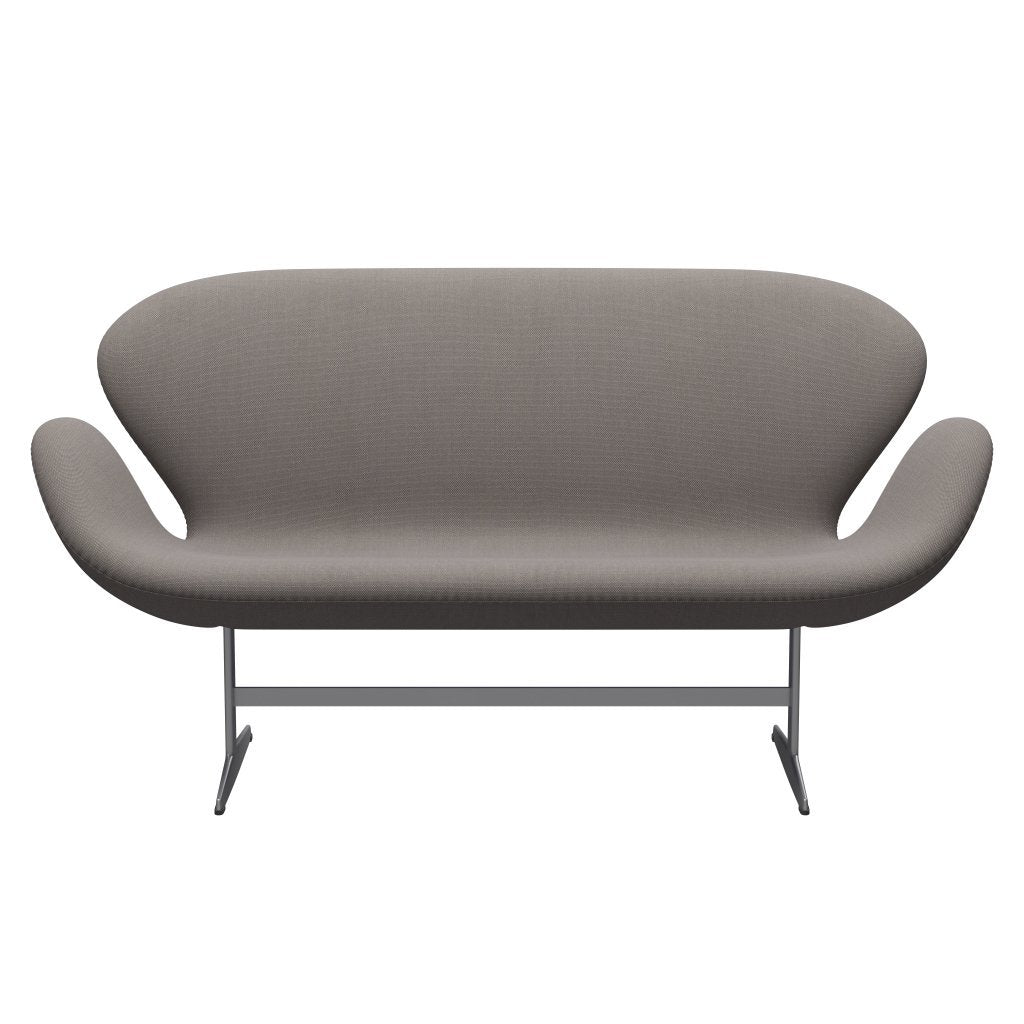 [product_category]-Fritz Hansen Swan Sofa 2 Seater, Silver Grey/Steelcut Trio Sand Dark-Fritz Hansen-3321-STR246-SGBASE-FRI-1