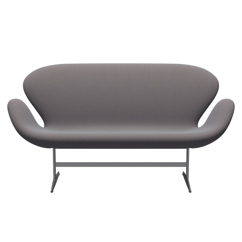 [product_category]-Fritz Hansen Swan Sofa 2 Seater, Silver Grey/Steelcut Trio Soft Blue/Brown/Black-Fritz Hansen-3321-STR336-SGBASE-FRI-1