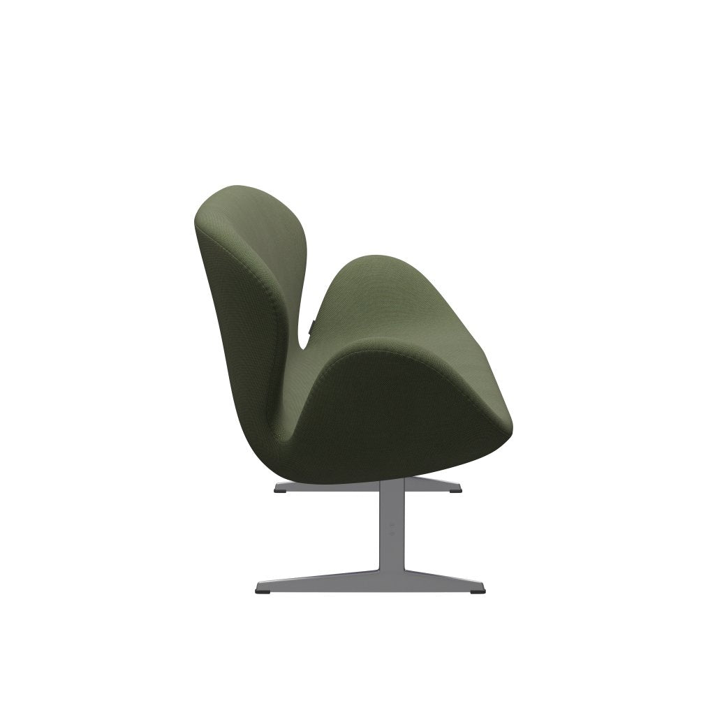 [product_category]-Fritz Hansen Swan Sofa 2 Seater, Silver Grey/Steelcut Trio Soft Green-Fritz Hansen-3321-STR946-SGBASE-FRI-3