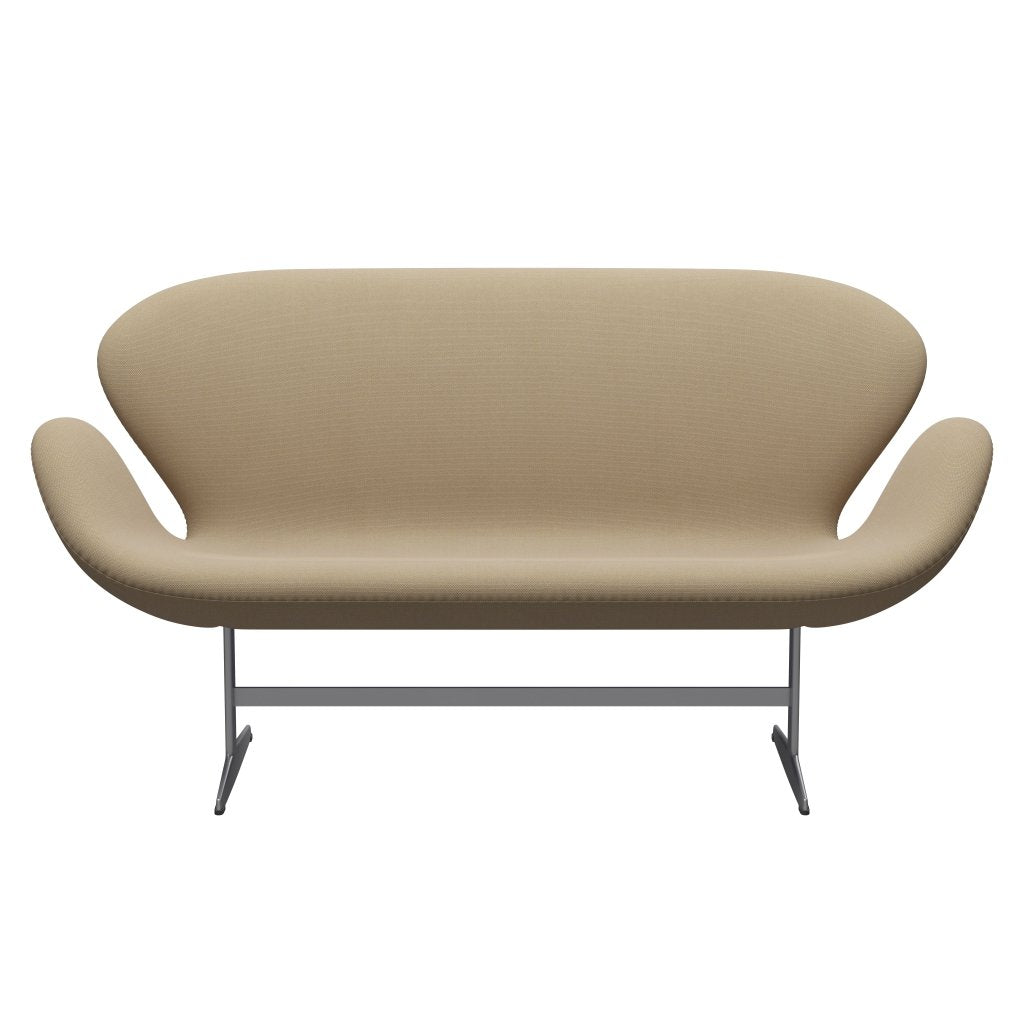 [product_category]-Fritz Hansen Swan Sofa 2 Seater, Silver Grey/Steelcut Trio Soft Yellow-Fritz Hansen-3321-STR236-SGBASE-FRI-1