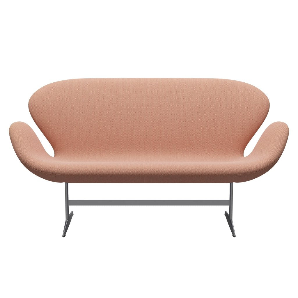 [product_category]-Fritz Hansen Swan Sofa 2 Seater, Silver Grey/Steelcut Trio White & Red-Fritz Hansen-3321-STR515-SGBASE-FRI-1