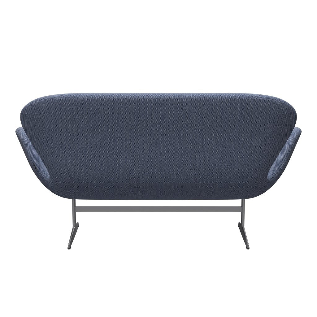 [product_category]-Fritz Hansen Swan Sofa 2 Seater, Silver Grey/Steelcut Trio White/Blue-Fritz Hansen-3321-STR716-SGBASE-FRI-4