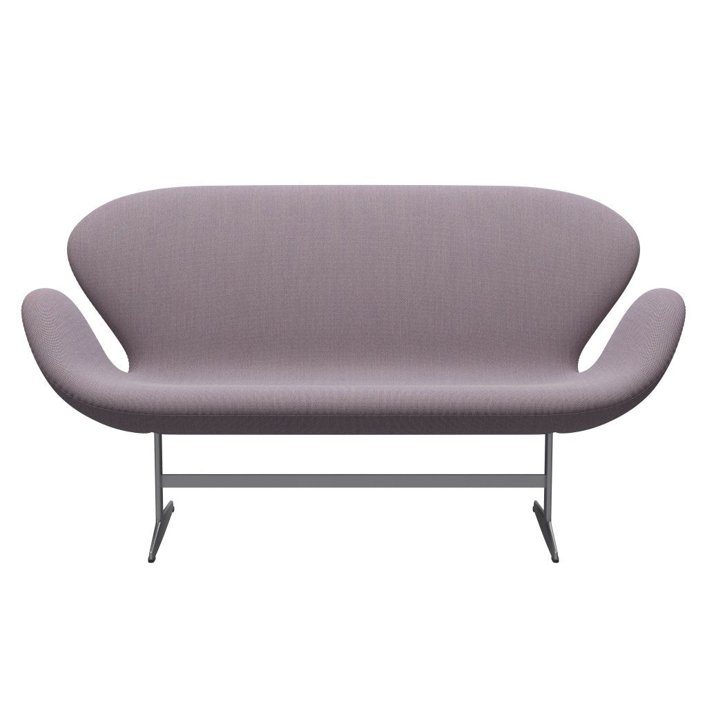[product_category]-Fritz Hansen Swan Sofa 2 Seater, Silver Grey/Steelcut Trio White/Violet-Fritz Hansen-3321-STR806-SGBASE-FRI-1