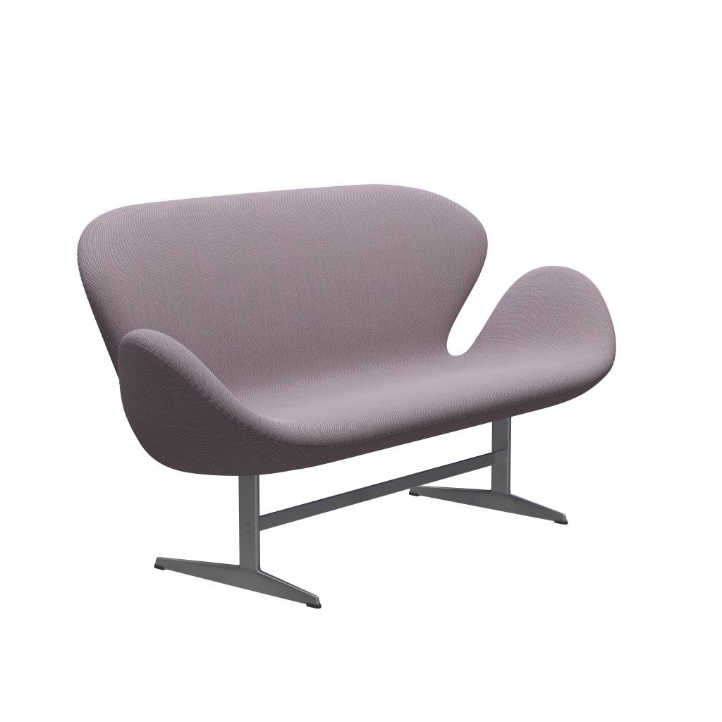 [product_category]-Fritz Hansen Swan Sofa 2 Seater, Silver Grey/Steelcut Trio White/Violet-Fritz Hansen-3321-STR806-SGBASE-FRI-2