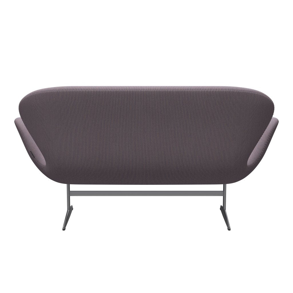 [product_category]-Fritz Hansen Swan Sofa 2 Seater, Silver Grey/Steelcut Trio White/Violet-Fritz Hansen-3321-STR806-SGBASE-FRI-4