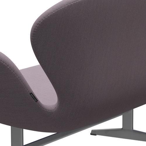 [product_category]-Fritz Hansen Swan Sofa 2 Seater, Silver Grey/Steelcut Trio White/Violet-Fritz Hansen-3321-STR806-SGBASE-FRI-5