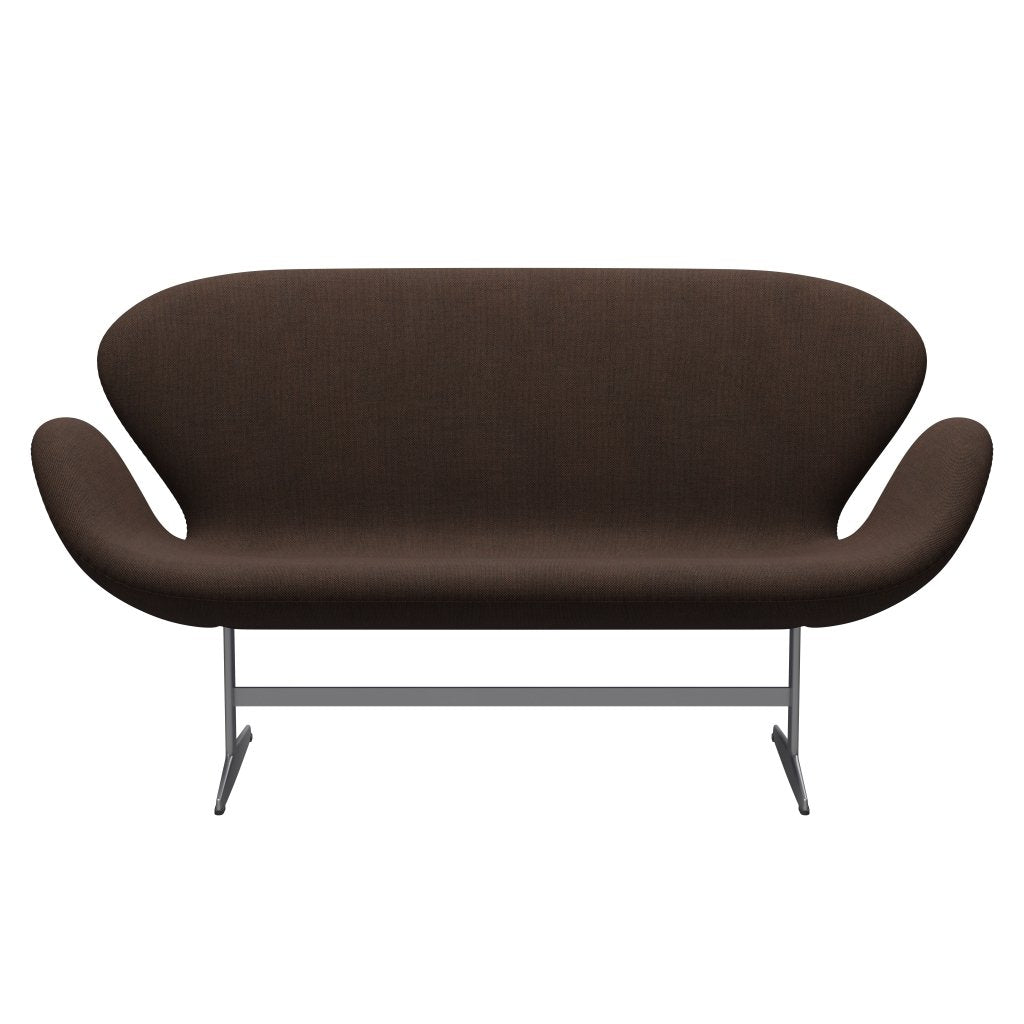 [product_category]-Fritz Hansen Swan Sofa 2 Seater, Silver Grey/Sunniva Black/Chestnut-Fritz Hansen-3321-SV373-SGBASE-FRI-1