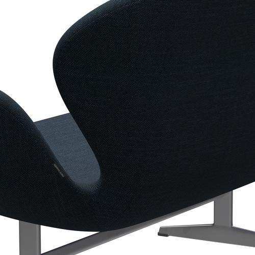 [product_category]-Fritz Hansen Swan Sofa 2 Seater, Silver Grey/Sunniva Black/Navy-Fritz Hansen-3321-SV783-SGBASE-FRI-5