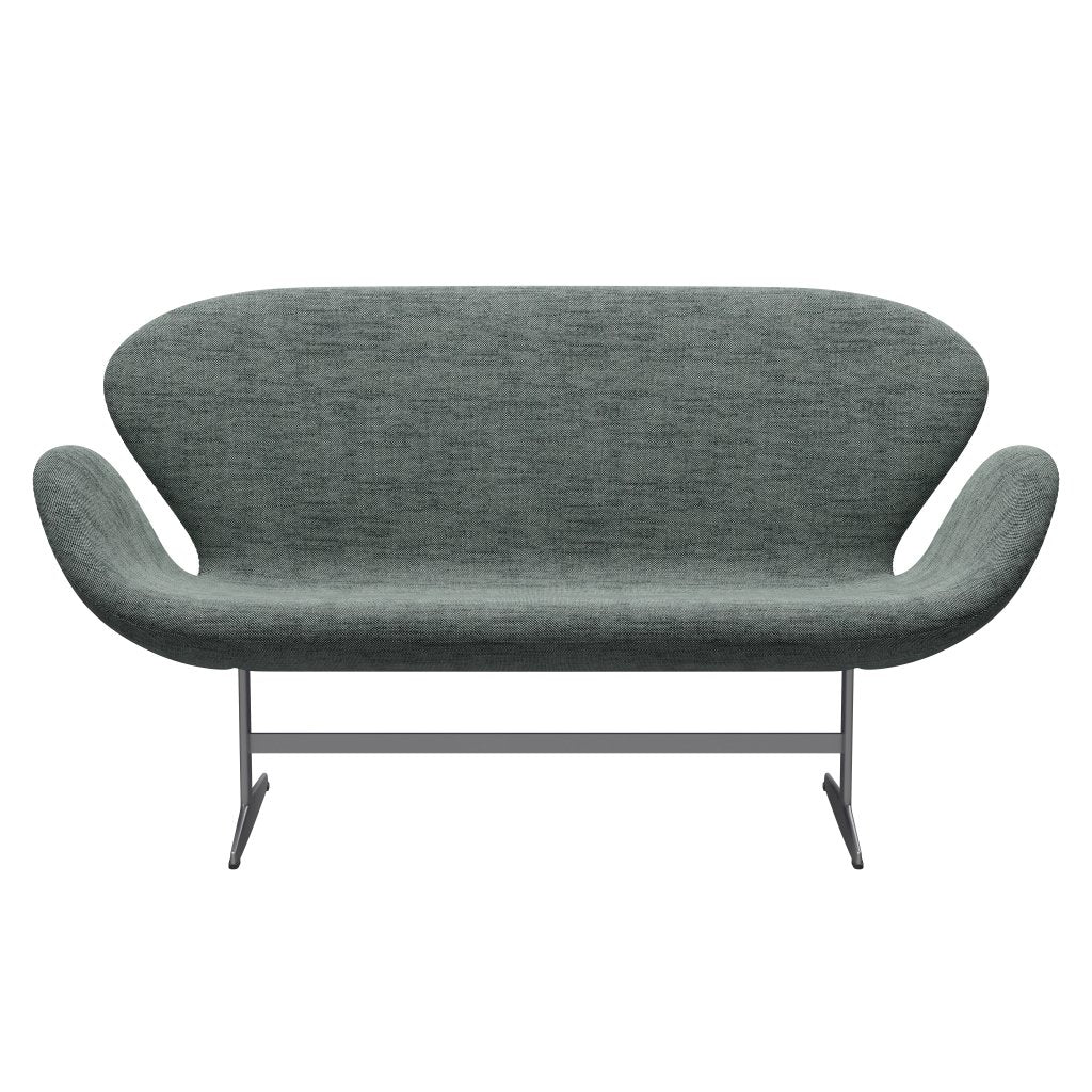 [product_category]-Fritz Hansen Swan Sofa 2 Seater, Silver Grey/Sunniva Black/White-Fritz Hansen-3321-SV163-SGBASE-FRI-1
