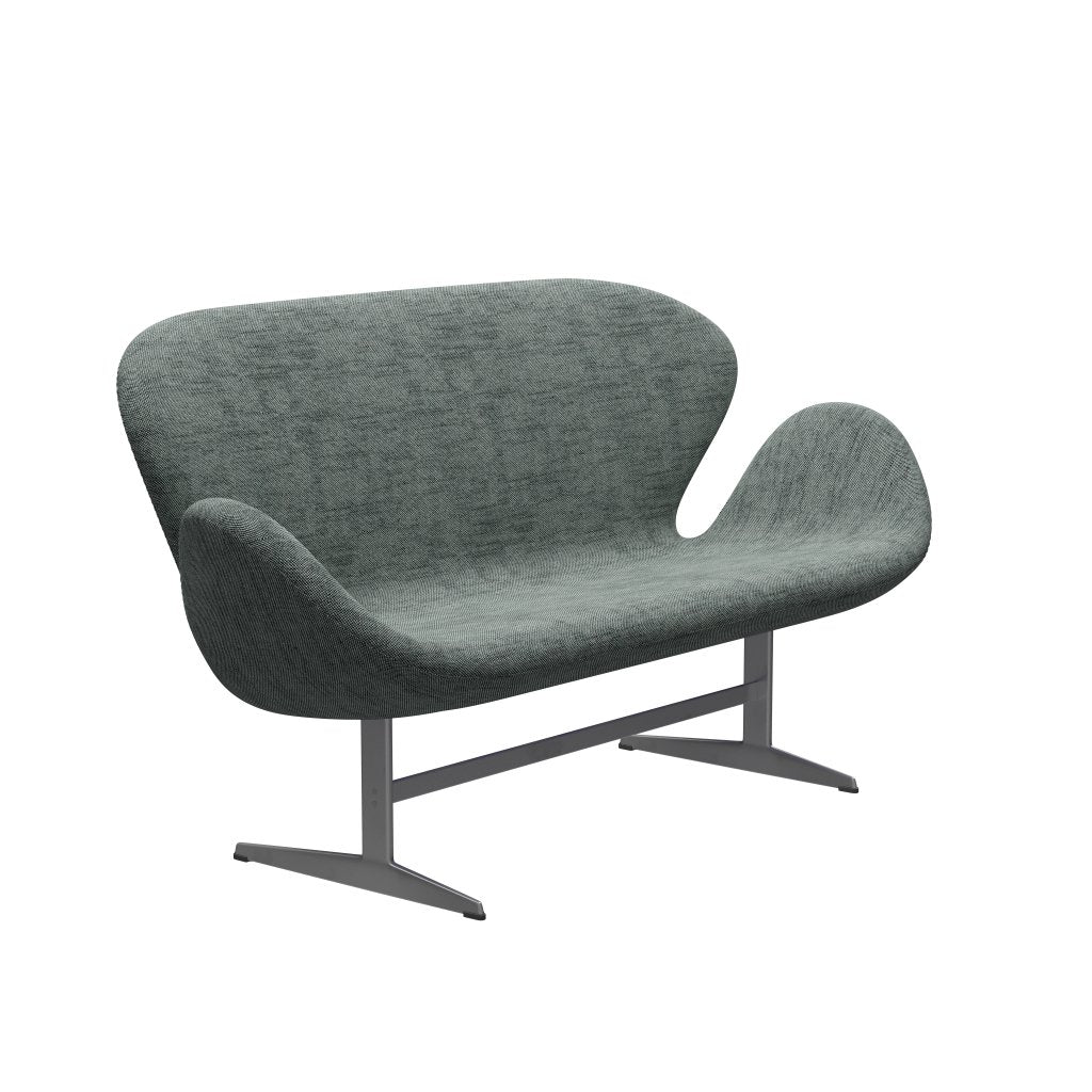[product_category]-Fritz Hansen Swan Sofa 2 Seater, Silver Grey/Sunniva Black/White-Fritz Hansen-3321-SV163-SGBASE-FRI-2