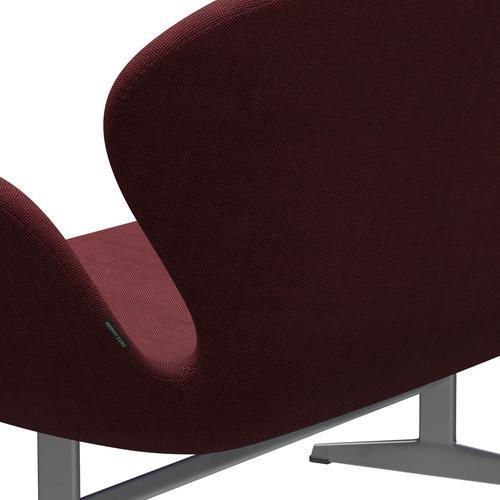 [product_category]-Fritz Hansen Swan Sofa 2 Seater, Silver Grey/Sunniva Burgundy-Fritz Hansen-3321-SV662-SGBASE-FRI-5