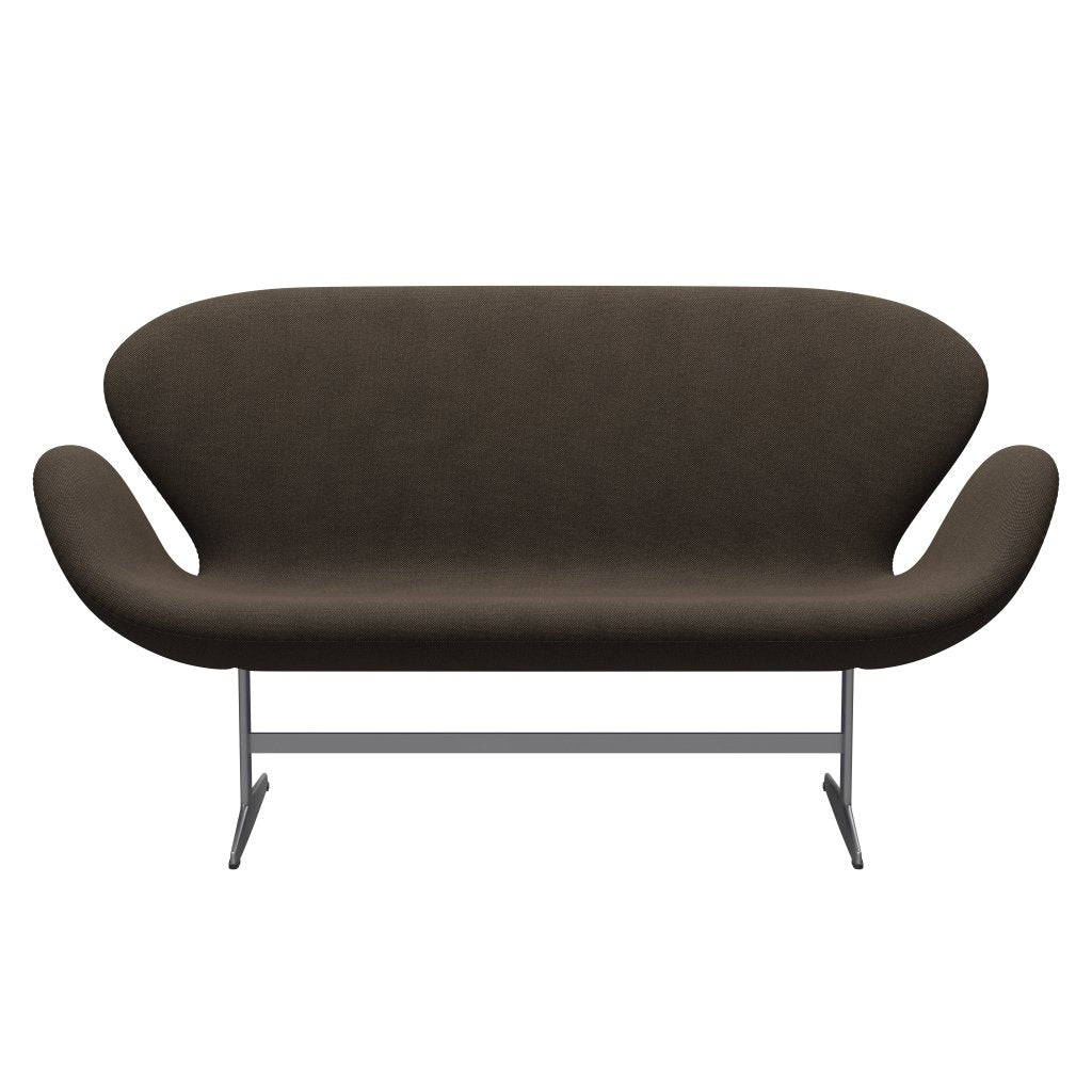 [product_category]-Fritz Hansen Swan Sofa 2 Seater, Silver Grey/Sunniva Chocolate/Black-Fritz Hansen-3321-SV383-SGBASE-FRI-1