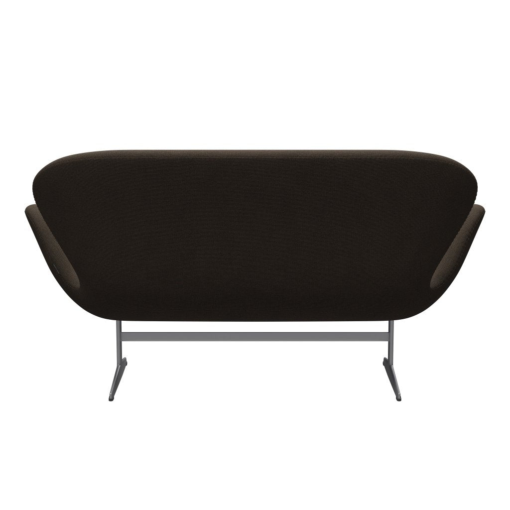 [product_category]-Fritz Hansen Swan Sofa 2 Seater, Silver Grey/Sunniva Chocolate/Black-Fritz Hansen-3321-SV383-SGBASE-FRI-4