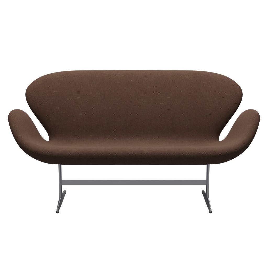 [product_category]-Fritz Hansen Swan Sofa 2 Seater, Silver Grey/Sunniva Chocolate/Chestnut-Fritz Hansen-3321-SV363-SGBASE-FRI-1