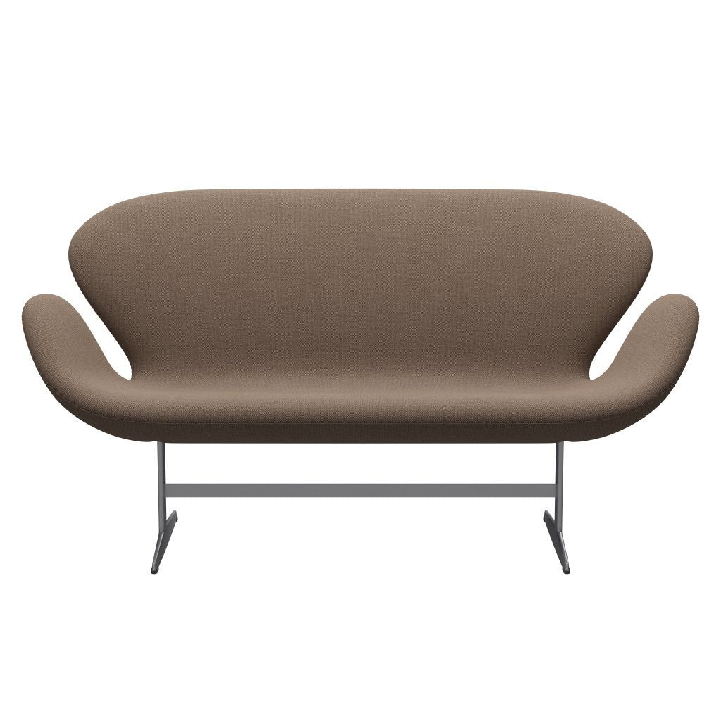 [product_category]-Fritz Hansen Swan Sofa 2 Seater, Silver Grey/Sunniva Chocolate/Tan-Fritz Hansen-3321-SV253-SGBASE-FRI-1