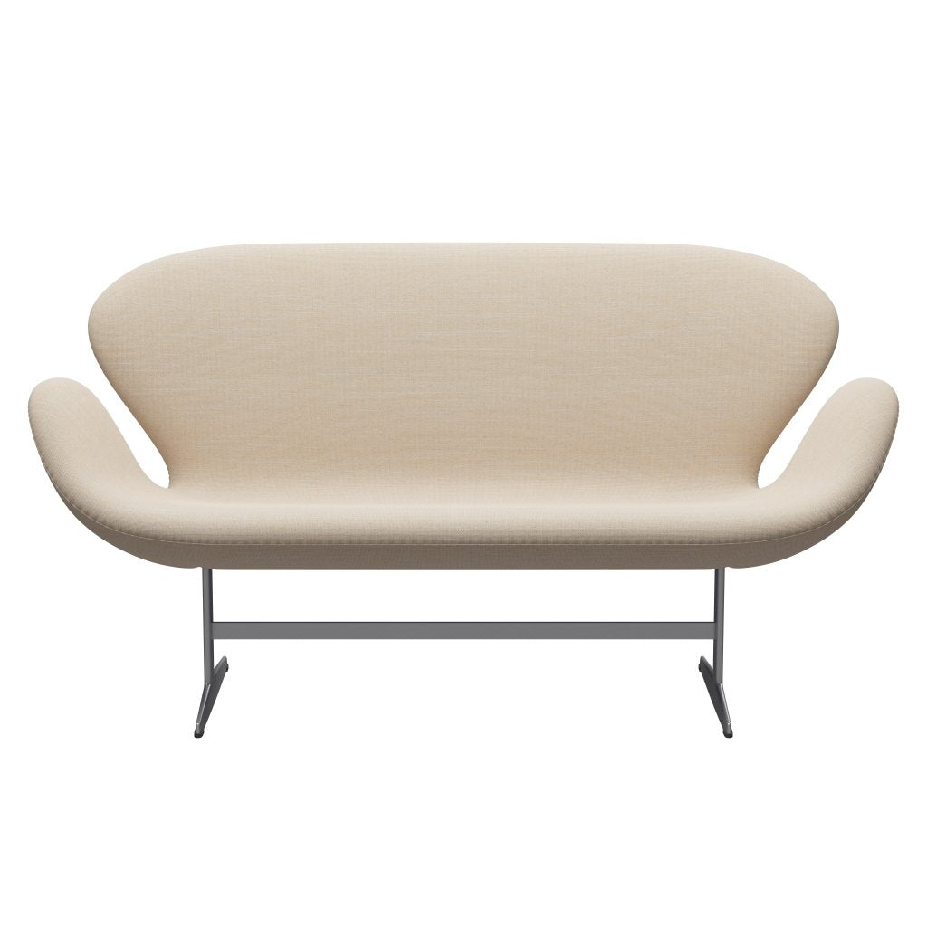 [product_category]-Fritz Hansen Swan Sofa 2 Seater, Silver Grey/Sunniva Crème/Sand-Fritz Hansen-3321-SV423-SGBASE-FRI-1