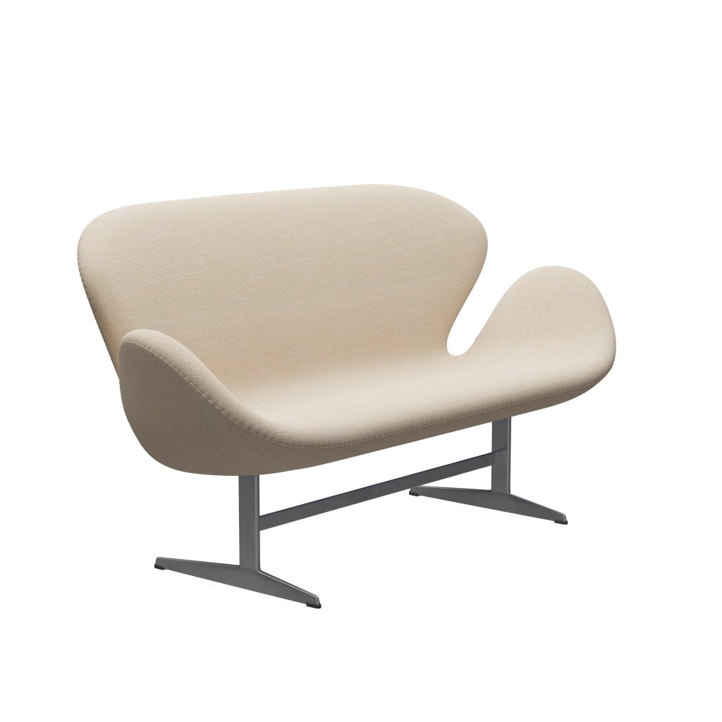 [product_category]-Fritz Hansen Swan Sofa 2 Seater, Silver Grey/Sunniva Crème/Sand-Fritz Hansen-3321-SV423-SGBASE-FRI-2