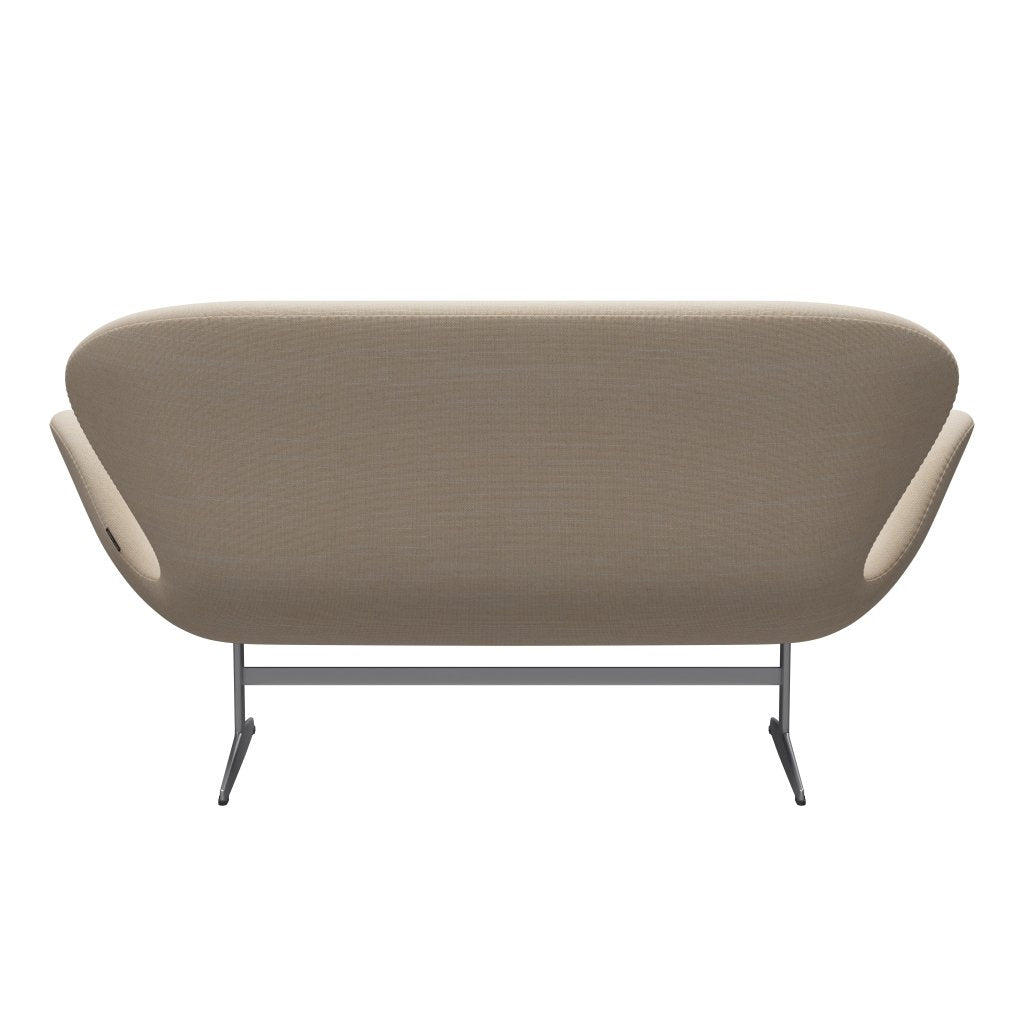 [product_category]-Fritz Hansen Swan Sofa 2 Seater, Silver Grey/Sunniva Crème/Sand-Fritz Hansen-3321-SV423-SGBASE-FRI-4