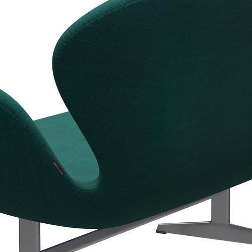 [product_category]-Fritz Hansen Swan Sofa 2 Seater, Silver Grey/Sunniva Green-Fritz Hansen-3321-SV953-SGBASE-FRI-5