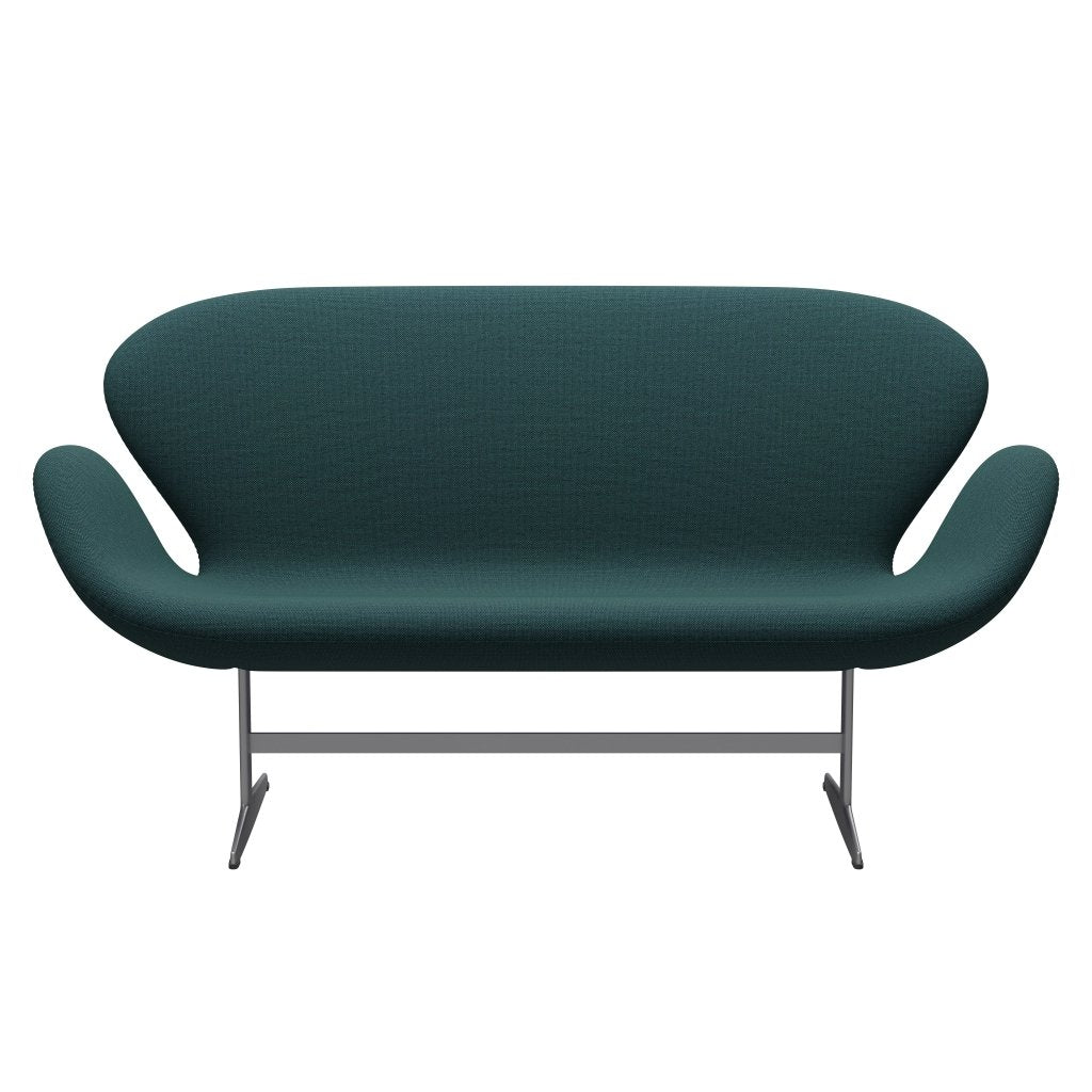 [product_category]-Fritz Hansen Swan Sofa 2 Seater, Silver Grey/Sunniva Green/Grey-Fritz Hansen-3321-SV863-SGBASE-FRI-1
