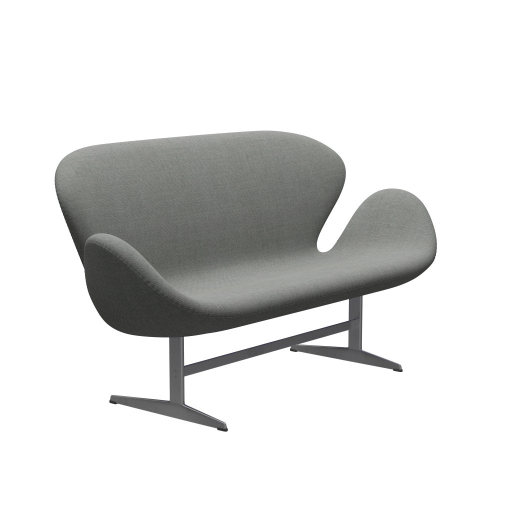 [product_category]-Fritz Hansen Swan Sofa 2 Seater, Silver Grey/Sunniva Grey-Fritz Hansen-3321-SV242-SGBASE-FRI-2