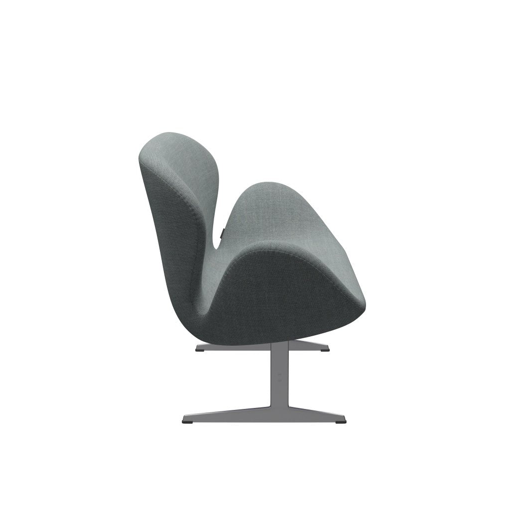 [product_category]-Fritz Hansen Swan Sofa 2 Seater, Silver Grey/Sunniva Grey/Pale Green-Fritz Hansen-3321-SV152-SGBASE-FRI-3
