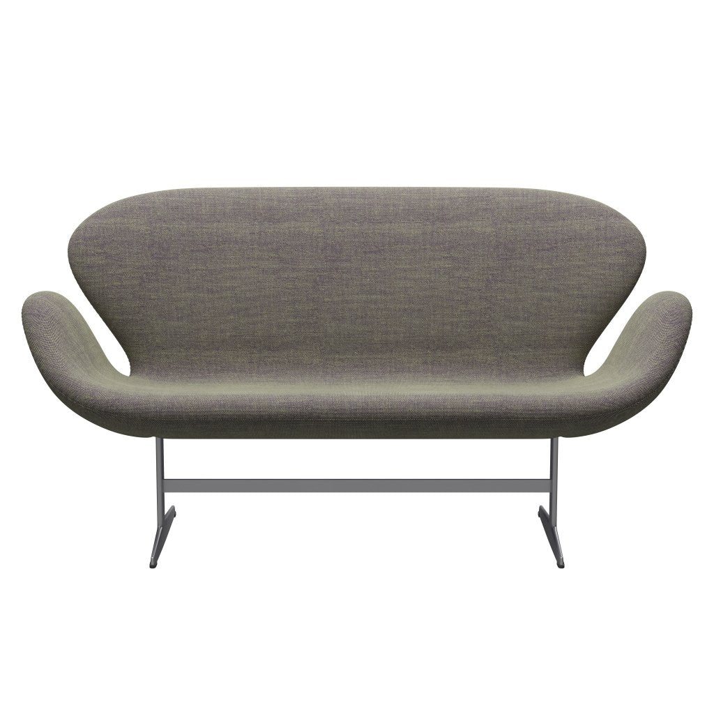 [product_category]-Fritz Hansen Swan Sofa 2 Seater, Silver Grey/Sunniva Light Green/Violet-Fritz Hansen-3321-SV952-SGBASE-FRI-1