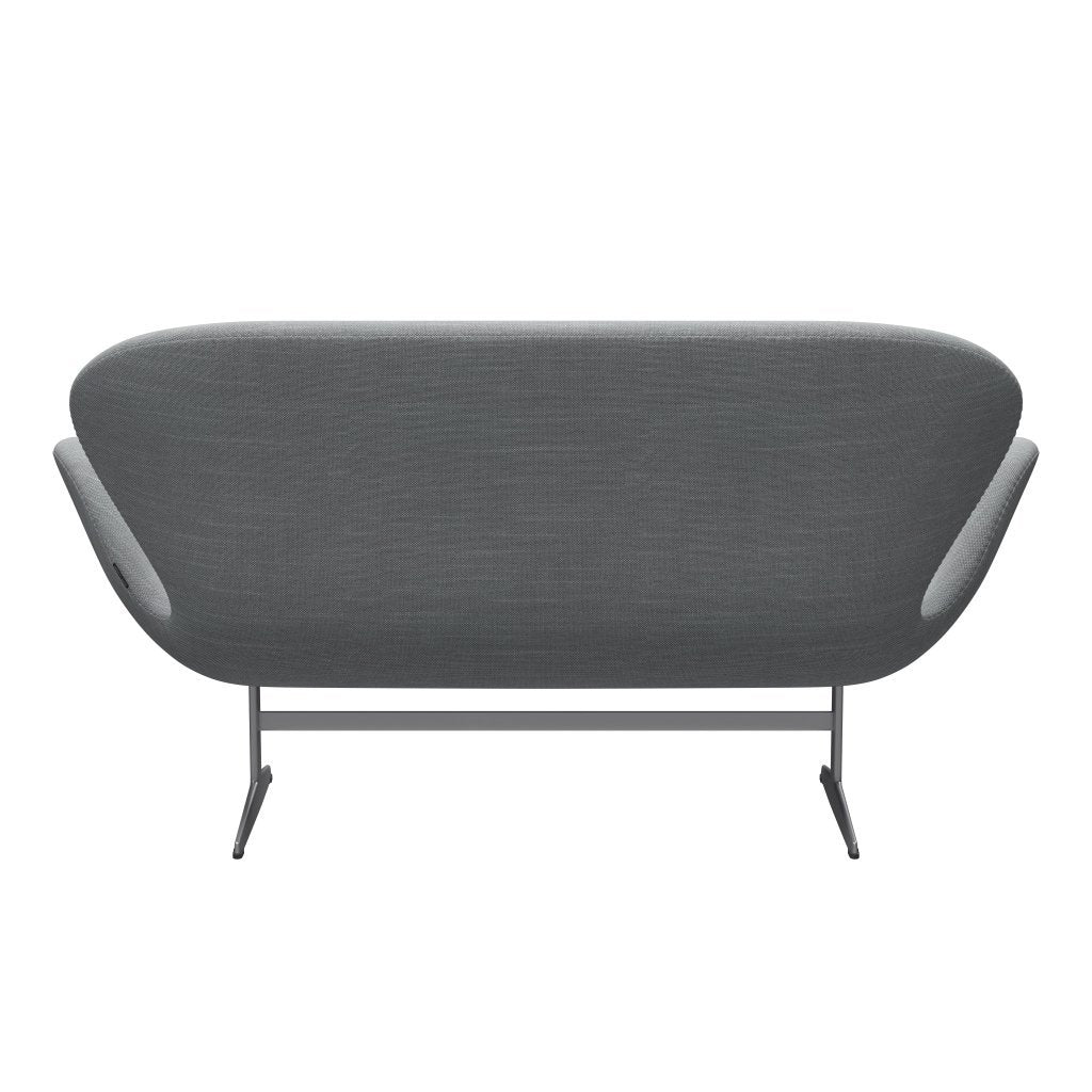 [product_category]-Fritz Hansen Swan Sofa 2 Seater, Silver Grey/Sunniva Light Grey/Light Blue-Fritz Hansen-3321-SV133-SGBASE-FRI-4