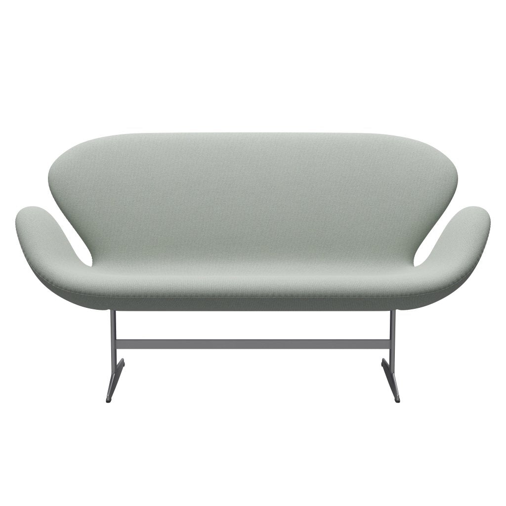 [product_category]-Fritz Hansen Swan Sofa 2 Seater, Silver Grey/Sunniva Mint Green-Fritz Hansen-3321-SV132-SGBASE-FRI-1